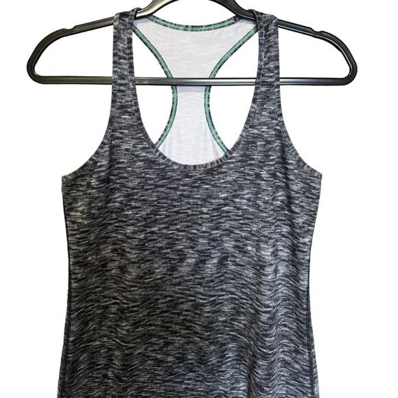 Lululemon Cool Racerback Tank Top Sleeveless Heathered Gray White Size 4 - Picture 4 of 8